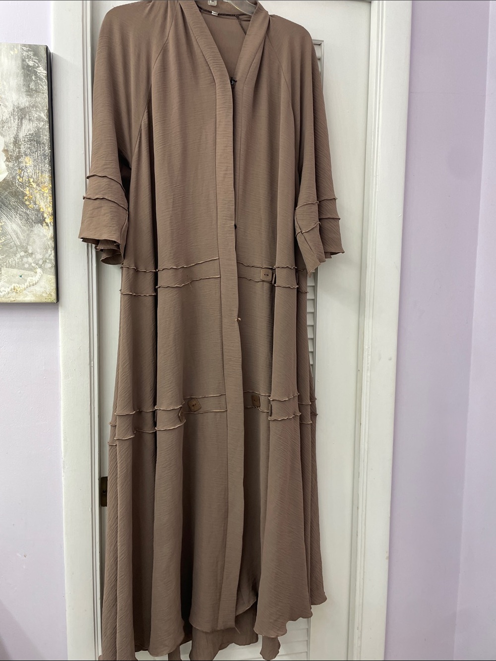 Women's Taupe Long Layered Dress